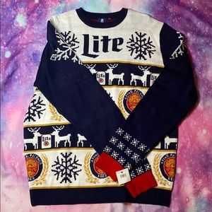 Miller Lite Reindeer Ugly Christmas Sweater